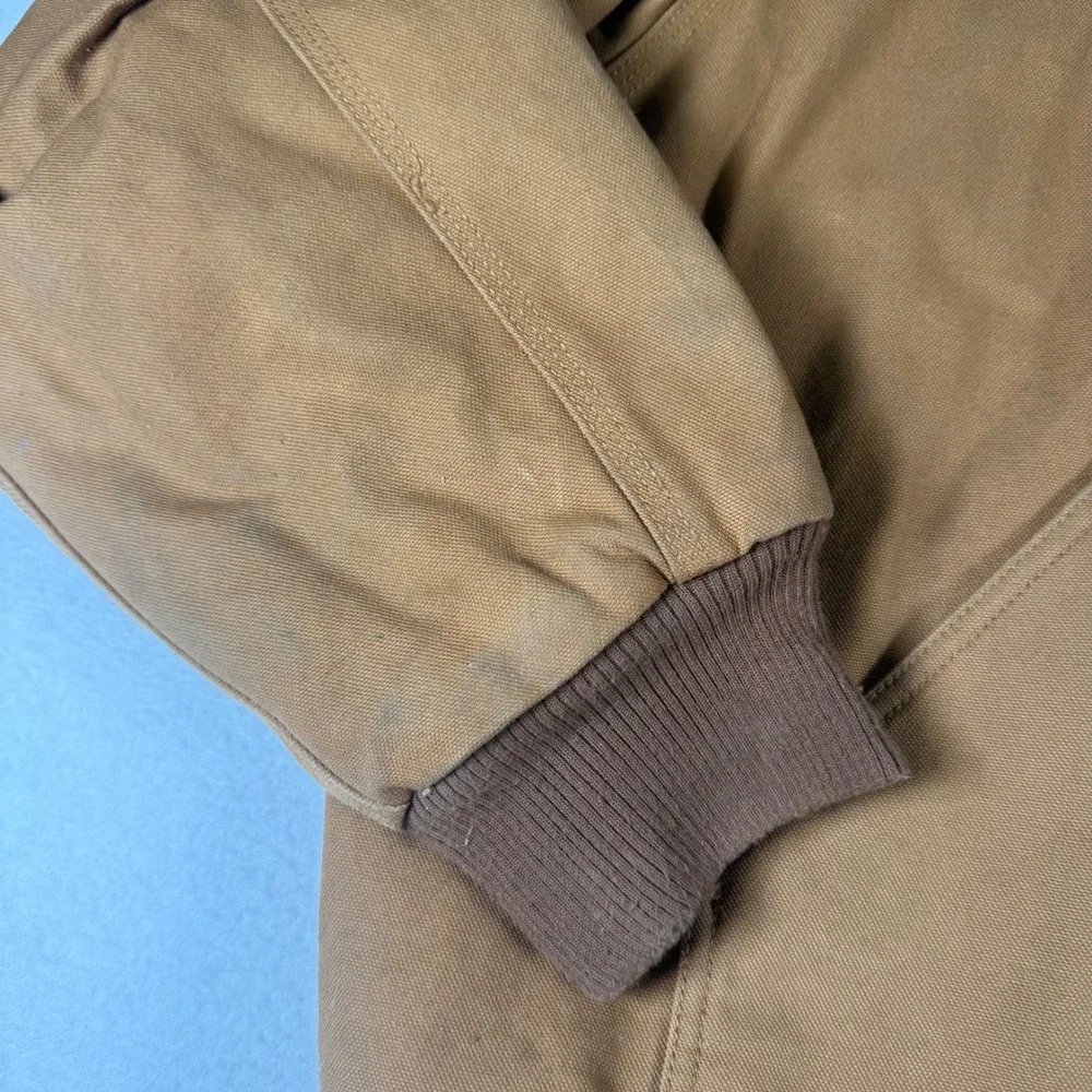 Walls Hooded Bomber Jacket Mens 3XL Brown Cotton Canvas Workwear Utility Coat‎